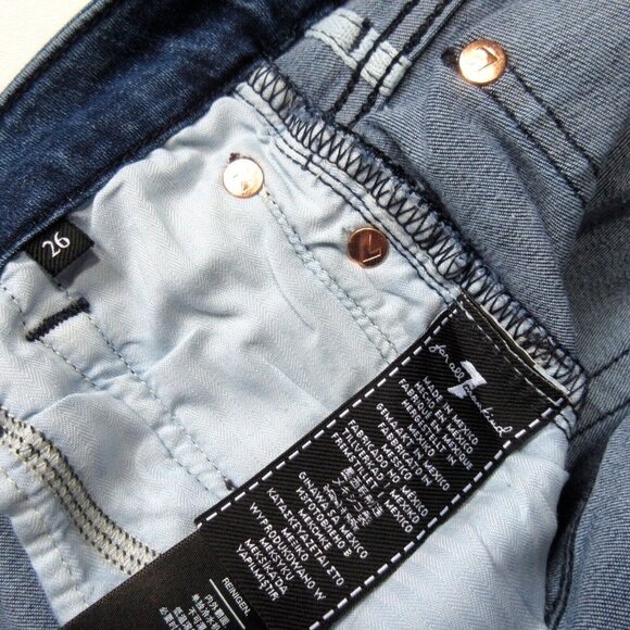NWT 7 For All Mankind Aubrey in b(air) Peace Blue Skinny Stretch Jeans 26 - Picture 5 of 6